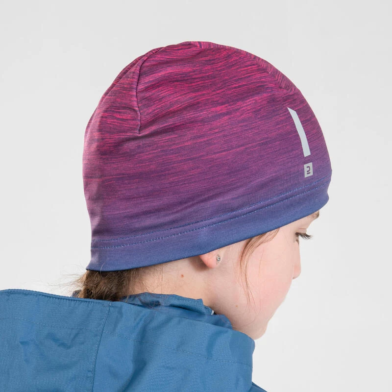 BONNET RUNNING ENFANT DEPERLANT - KIPRUN BEANY BLEU-ROSE 2 BONNET RUNNING ENFANT DEPERLANT - KIPRUN BEANY BLEU-ROSE – Image 2