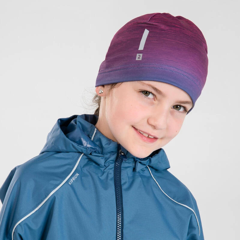 BONNET RUNNING ENFANT DEPERLANT - KIPRUN BEANY BLEU-ROSE 1 BONNET RUNNING ENFANT DEPERLANT - KIPRUN BEANY BLEU-ROSE