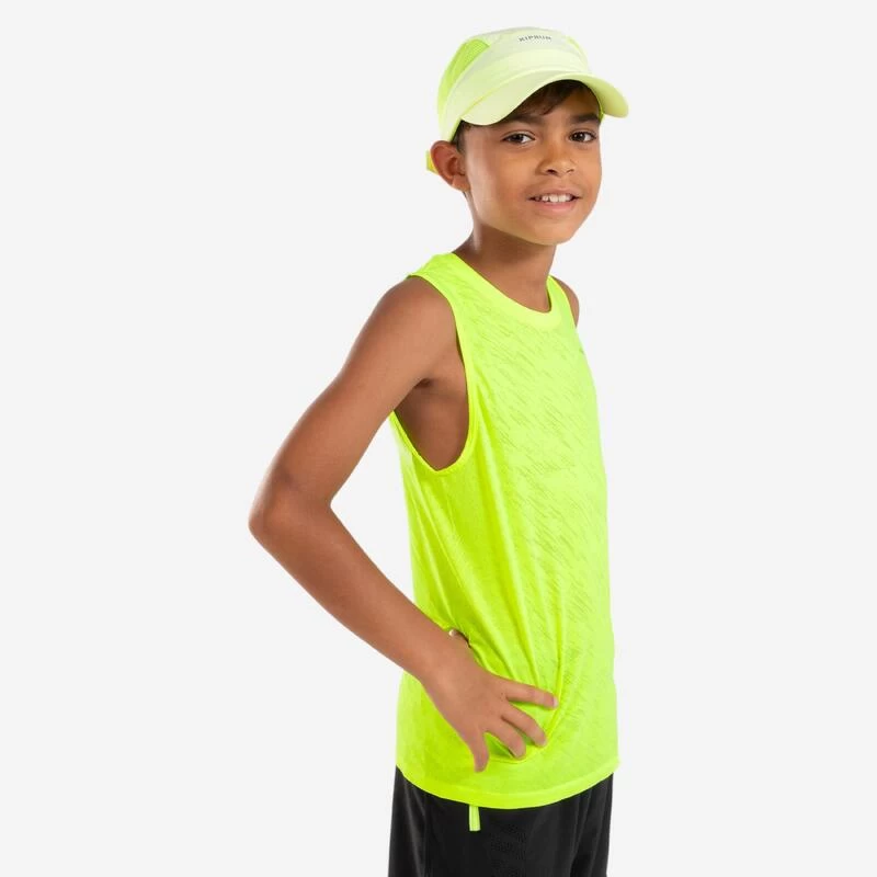 Casquette De Running Enfant Respirante - KIPRUN Run Dry Jaune 2 Casquette De Running Enfant Respirante - KIPRUN Run Dry Jaune – Image 2