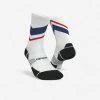 CHAUSSETTES DE RUNNING RUN900 EPAISSES MI-MOLLET BLANCHES BLEUES ROUGES