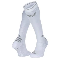 BV Sport Chaussettes Run Compression Blanc/gris