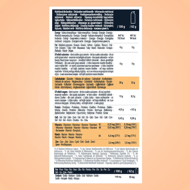 Decathlon Gel énergétique HYDRO GEL Pêche 4 X 62g 2 Decathlon Gel énergétique HYDRO GEL Pêche 4 X 62g – Image 2