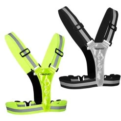 AVENTO Gilet De Running Avec éclairage LED Réfléchissant - Jaune Fluo -Fit Runner Soldes gilet de running avec eclairage led reflechissant jaune fluo 2