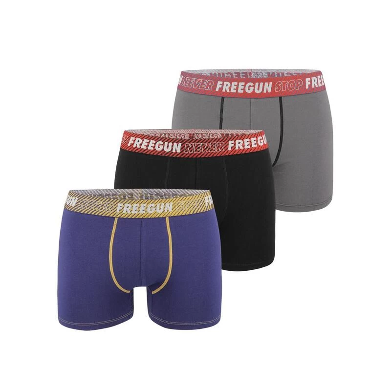 FREEGUN Lot De 3 Boxers Coton Homme Never Stop 1 FREEGUN Lot De 3 Boxers Coton Homme Never Stop