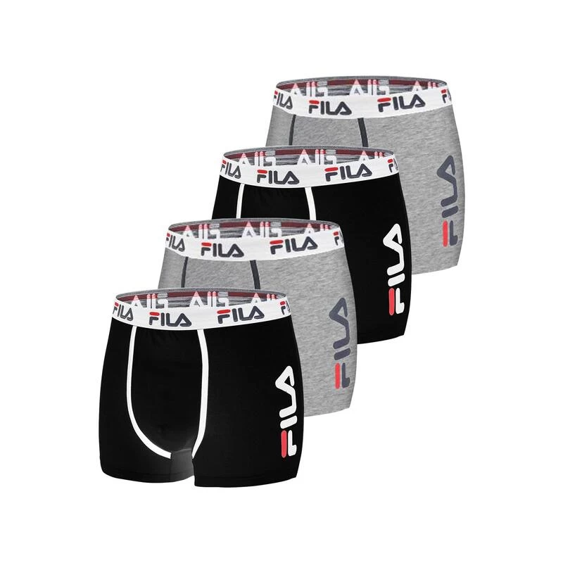 Fila Lot De 4 Boxers Coton Homme FU5040 Uni 1 Fila Lot De 4 Boxers Coton Homme FU5040 Uni