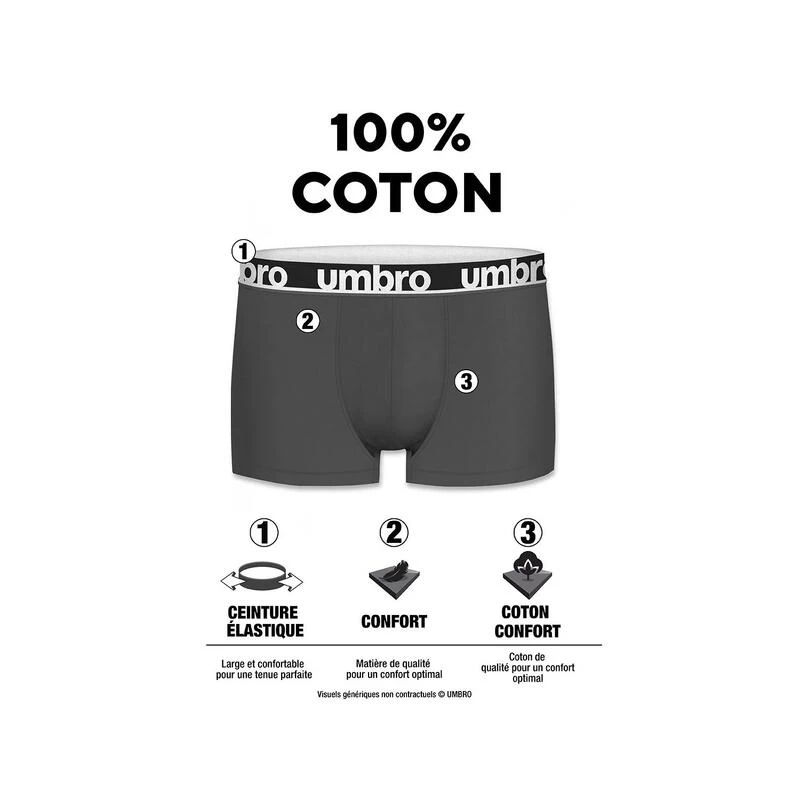 UMBRO Lot De 4 Boxers En Coton Homme Ban 2 UMBRO Lot De 4 Boxers En Coton Homme Ban – Image 2