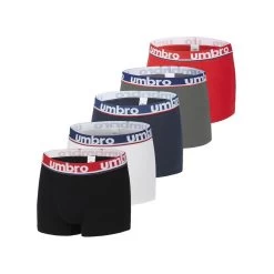 UMBRO Lot De 5 Boxers Coton Homme Uni