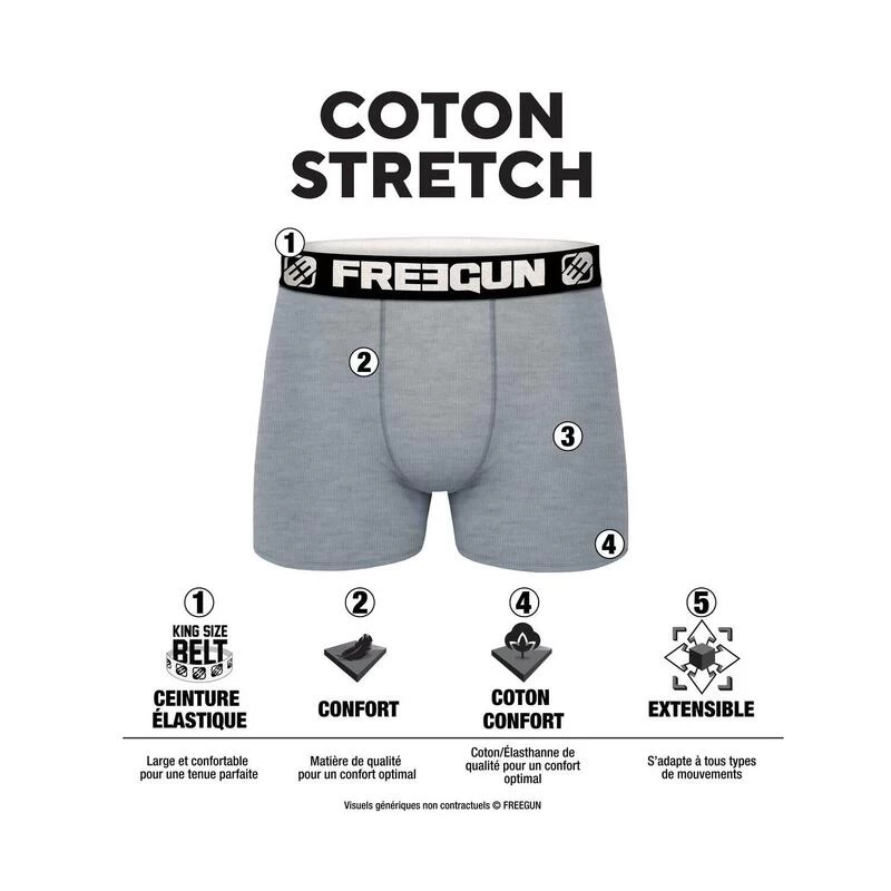 FREEGUN Lot De 9 Boxers Homme En Coton 2 FREEGUN Lot De 9 Boxers Homme En Coton – Image 2