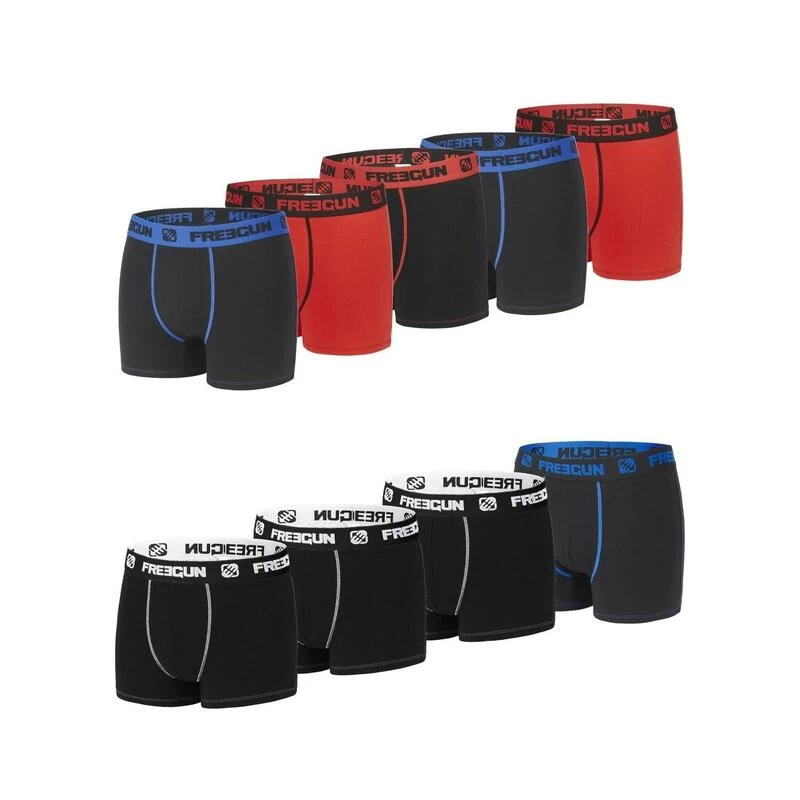 FREEGUN Lot De 9 Boxers Homme En Coton 1 FREEGUN Lot De 9 Boxers Homme En Coton