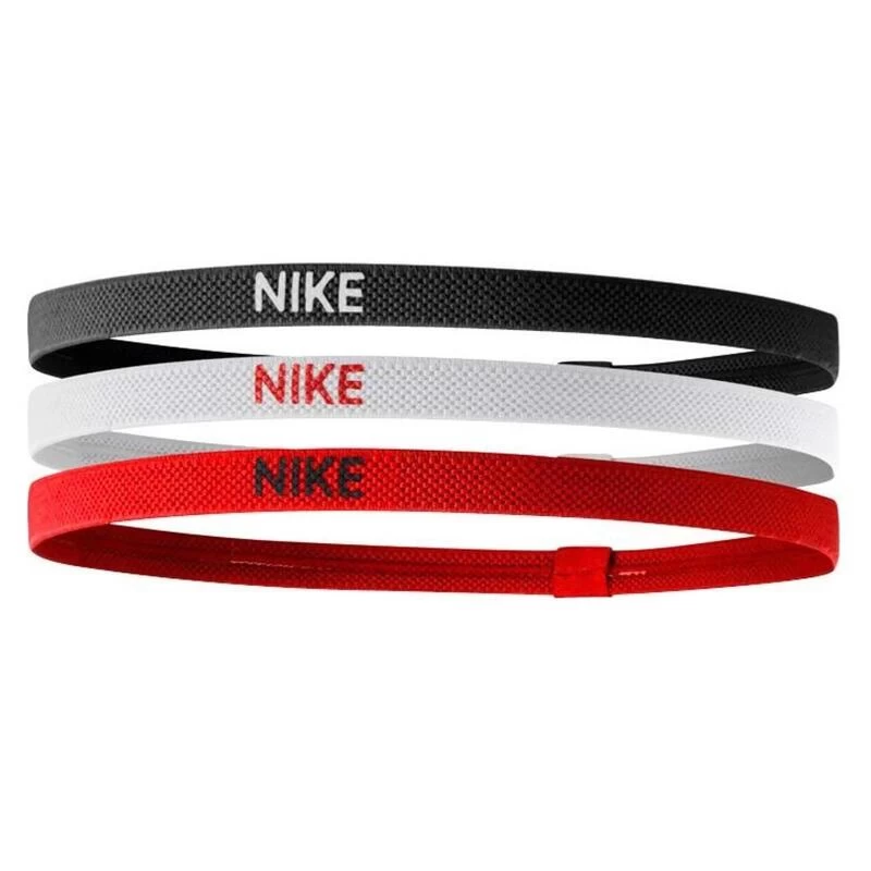 Nike Elastic Hairbands 3Pk Noir Blanc Rouge Adulte 1 Nike Elastic Hairbands 3Pk Noir Blanc Rouge Adulte