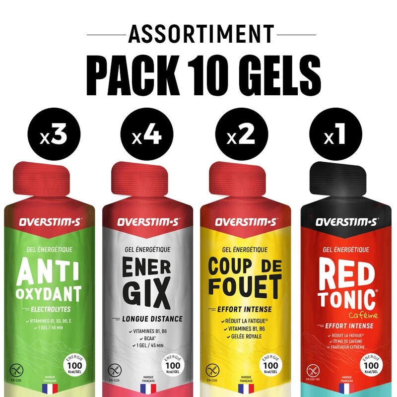 Pack Assortiment 10 Gels X 34 G Overstims 1 Pack Assortiment 10 Gels X 34 G Overstims