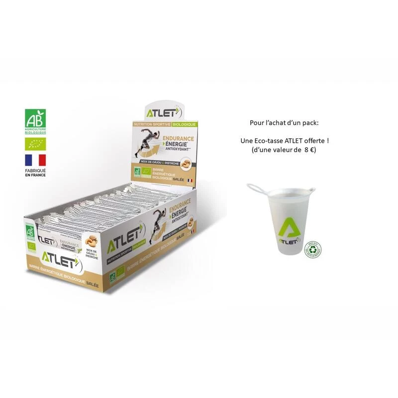 Pack Barres Salées énergétique Noix De Cajou Pistache 34X25G + 1 Eco-cup Offert 1 Pack Barres Salées énergétique Noix De Cajou Pistache 34X25G + 1 Eco-cup Offert