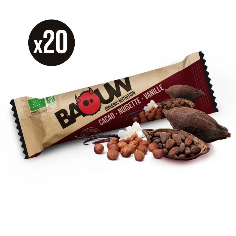 Pack X20 Barres Nutritionnelles Cacao-Noisette-Vanille 1 Pack X20 Barres Nutritionnelles Cacao-Noisette-Vanille