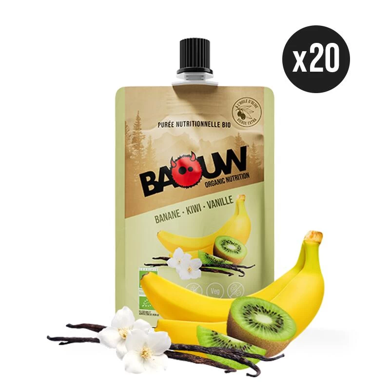 Pack X20 Purées Nutritionnelles Bio Fruitées Banane-Kiwi-Vanille 90g 1 Pack X20 Purées Nutritionnelles Bio Fruitées Banane-Kiwi-Vanille 90g