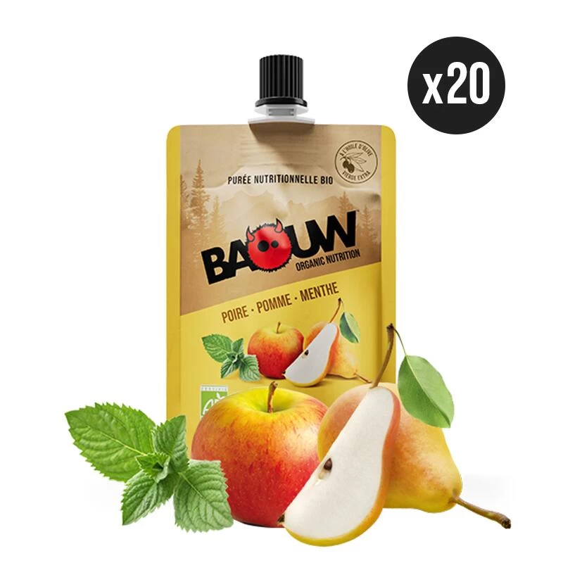 Pack X20 Purées Nutritionnelles Bio Fruitées Poire-Pomme-Menthe 90g 1 Pack X20 Purées Nutritionnelles Bio Fruitées Poire-Pomme-Menthe 90g