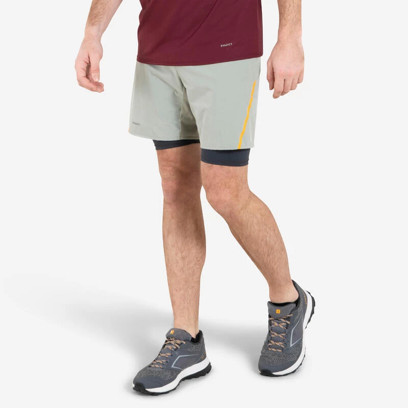 SHORT CUISSARD DE TRAIL RUNNING CONFORT HOMME KAKHI 1 SHORT CUISSARD DE TRAIL RUNNING CONFORT HOMME KAKHI