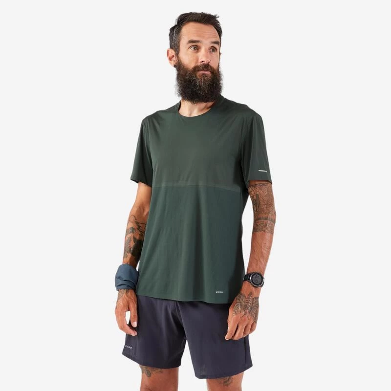 T-shirt De Running Longue Distance Homme - KIPRUN Run 900 Ultra Vert Foncé Grisé 1 T-shirt De Running Longue Distance Homme - KIPRUN Run 900 Ultra Vert Foncé Grisé