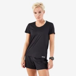 Kalenji T-shirt De Running Respirant Femme - KIPRUN Run 100 Noir