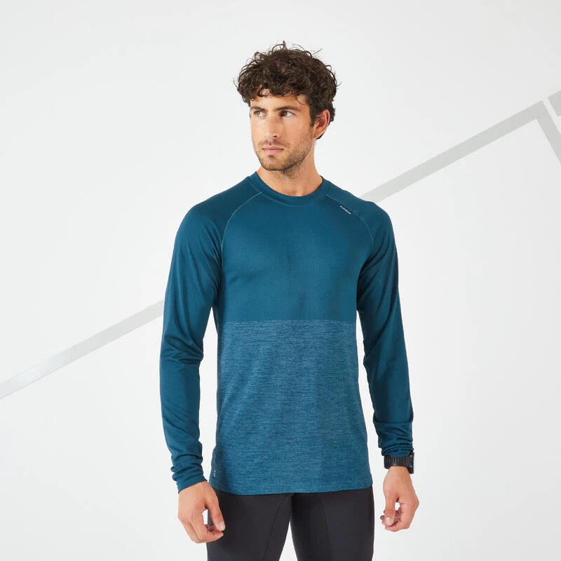 T-SHIRT RUNNING HOMME RESPIRANT MANCHE LONGUE - KIPRUN CARE BLEU PETROLE LTD 1 T-SHIRT RUNNING HOMME RESPIRANT MANCHE LONGUE - KIPRUN CARE BLEU PETROLE LTD