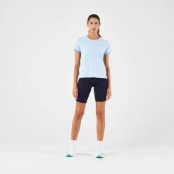 T-shirt Running Respirant Femme - KIPRUN Run 500 Dry Bleu Ciel 11 T-shirt Running Respirant Femme - KIPRUN Run 500 Dry Bleu Ciel -Fit Runner Soldes t shirt running respirant femme kiprun run 500 dry bleu ciel 5