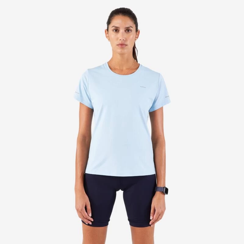 T-shirt Running Respirant Femme - KIPRUN Run 500 Dry Bleu Ciel 1 T-shirt Running Respirant Femme - KIPRUN Run 500 Dry Bleu Ciel