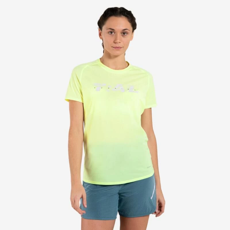 TEE SHIRT DE TRAIL RUNNING MANCHES COURTES GRAPH FEMME LIME 2 TEE SHIRT DE TRAIL RUNNING MANCHES COURTES GRAPH FEMME LIME – Image 2