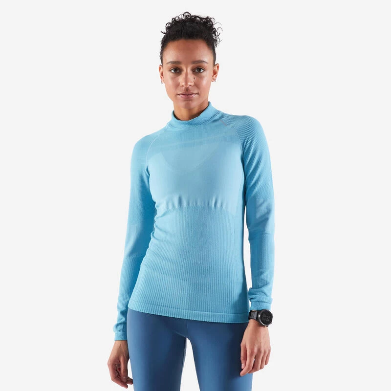 TEE SHIRT MANCHES LONGUES RUNNING SANS COUTURES FEMME - KIPRUN SKINCARE BLEU 1 TEE SHIRT MANCHES LONGUES RUNNING SANS COUTURES FEMME - KIPRUN SKINCARE BLEU