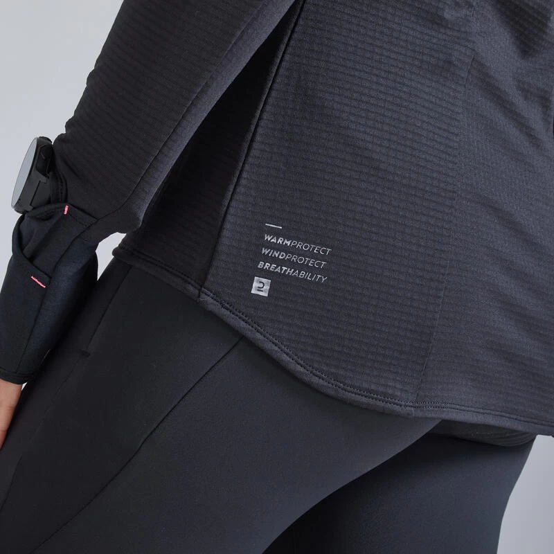 TEE SHIRT RUNNING MANCHES LONGUES HIVER FEMME KIPRUN WARM REGUL NOIR CORAIL 9 TEE SHIRT RUNNING MANCHES LONGUES HIVER FEMME KIPRUN WARM REGUL NOIR CORAIL – Image 9