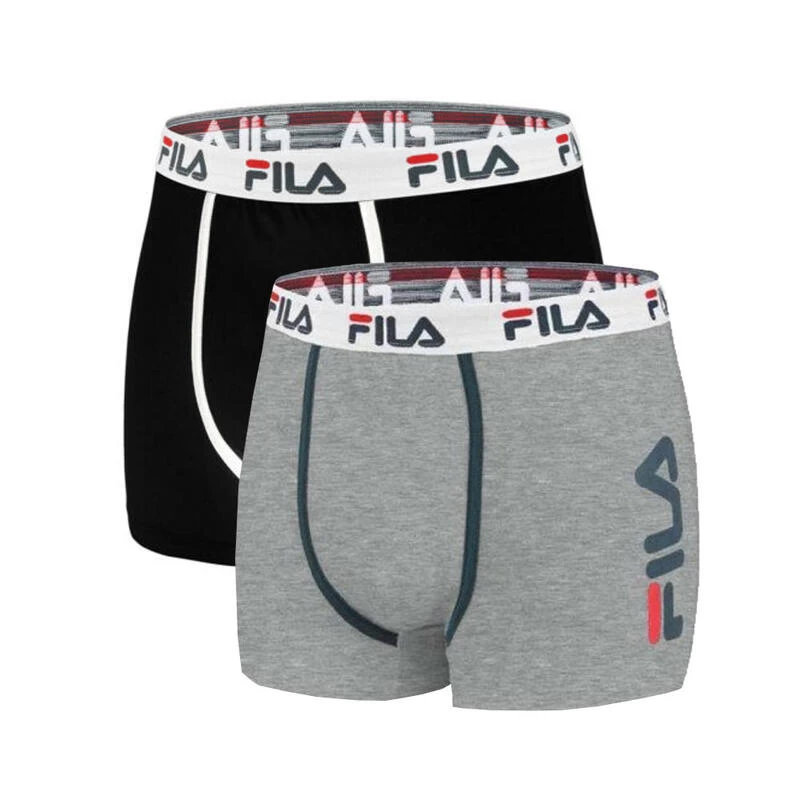X2 Boxers Noir/Gris Homme Fila FU5040 1 X2 Boxers Noir/Gris Homme Fila FU5040